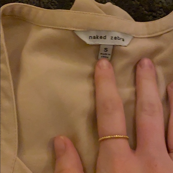 Naked Zebra Tan Flowy Blouse - Picture 3 of 3